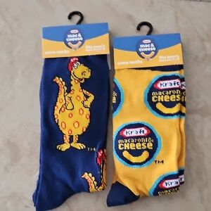 KRAFT Mac & Cheese Crew Socks - Blue and Yellow